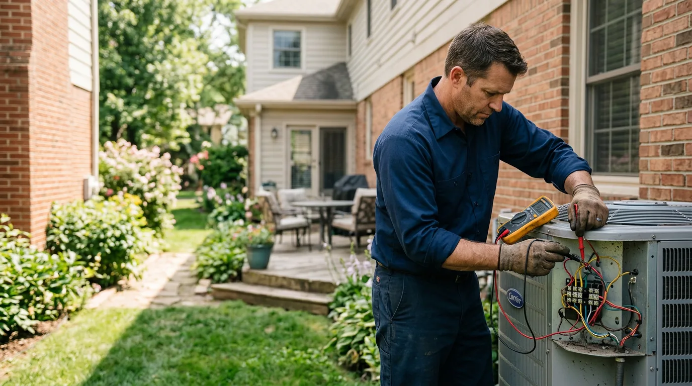 HVAC technician working near South Glens Falls, NY